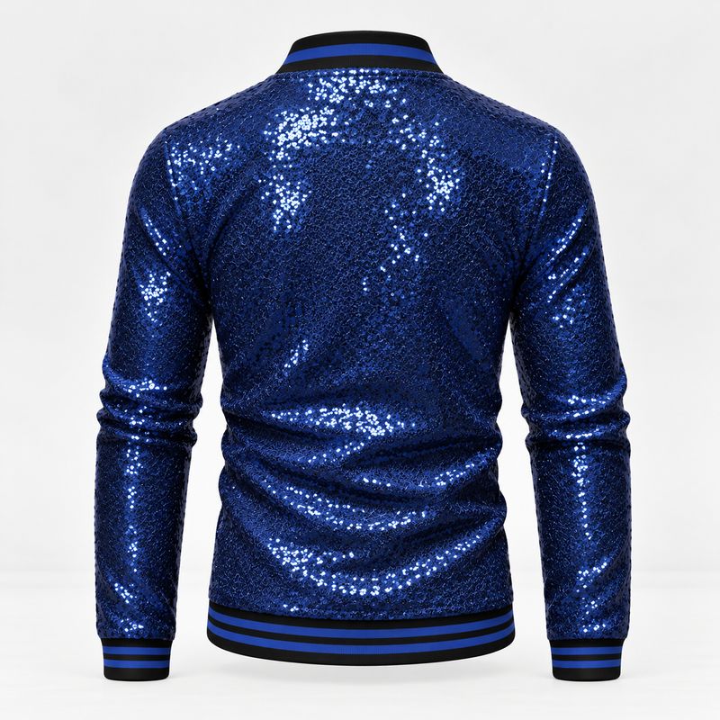 Blauw Glitter Jasje Heren