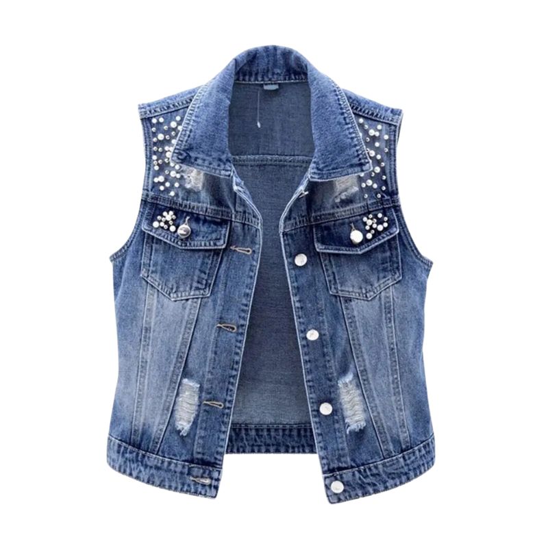Blauw Spijker Gilet
