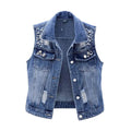 Blauw Spijker Gilet