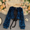 blauwe glitter blouse