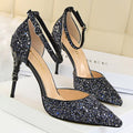 Blauwe Glitter Hakken