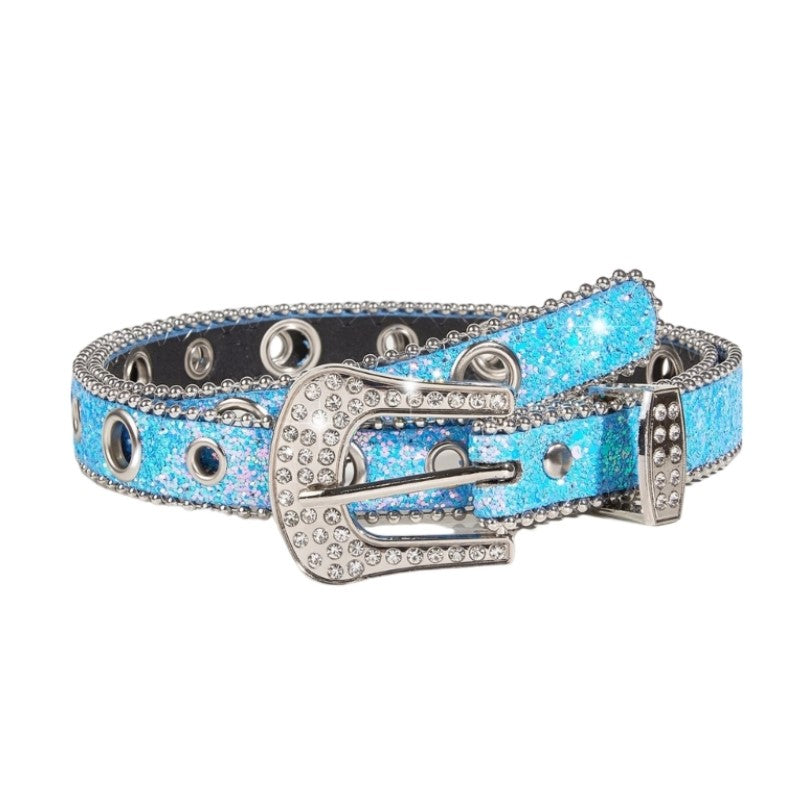Blauwe Glitter Riem