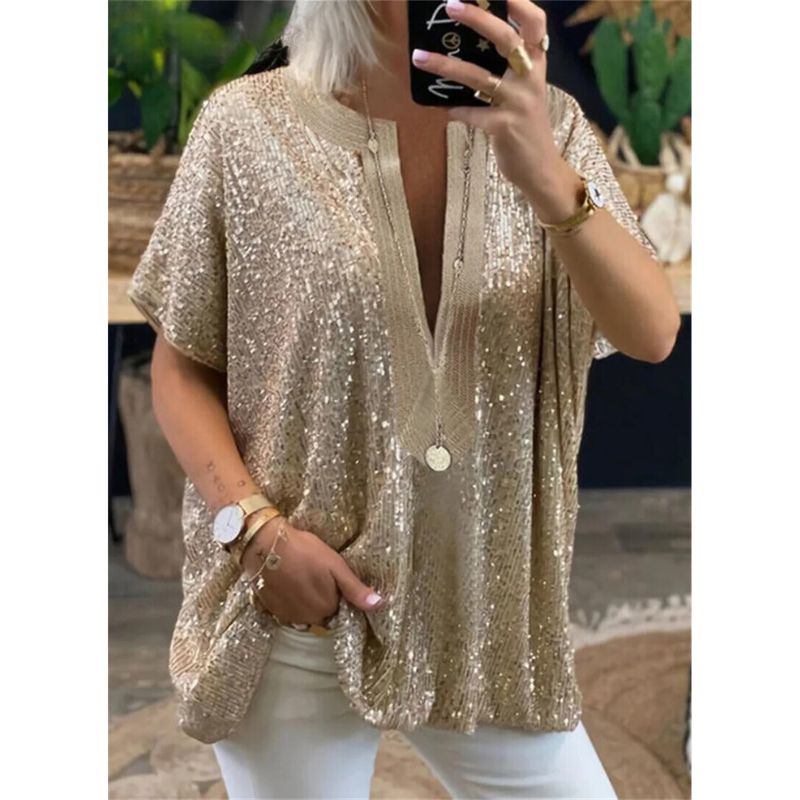 Blouse Goud Glitter