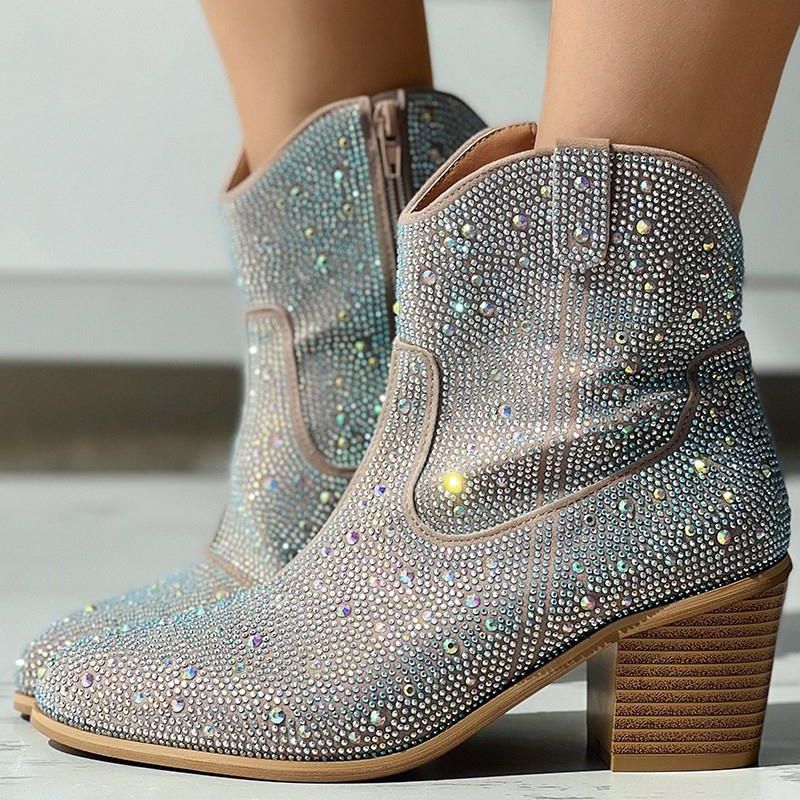Champagne Boots Damen | Glitter Kleding