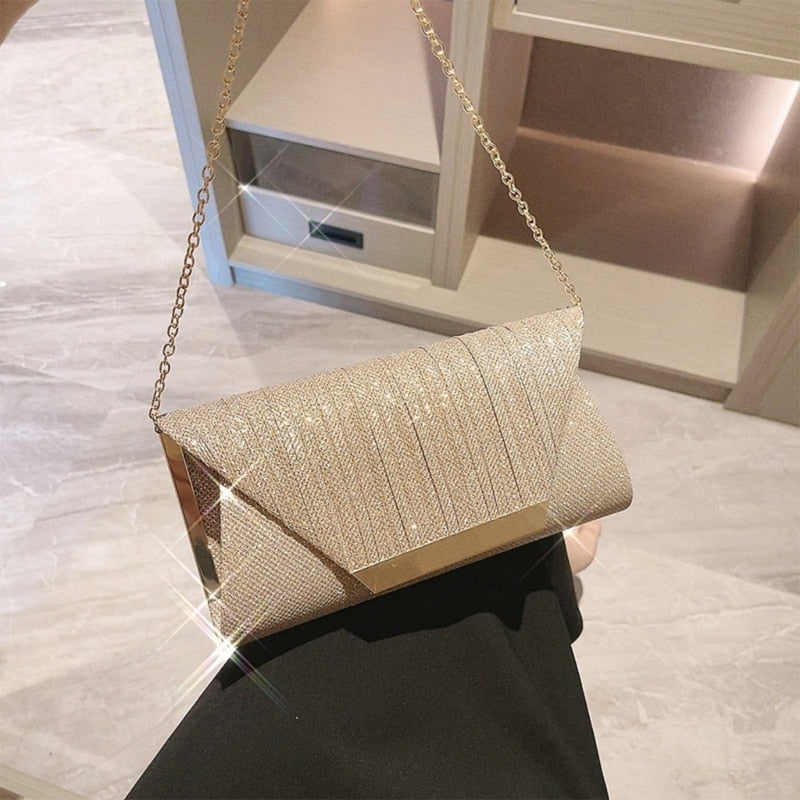 Champagne Glitter Clutch
