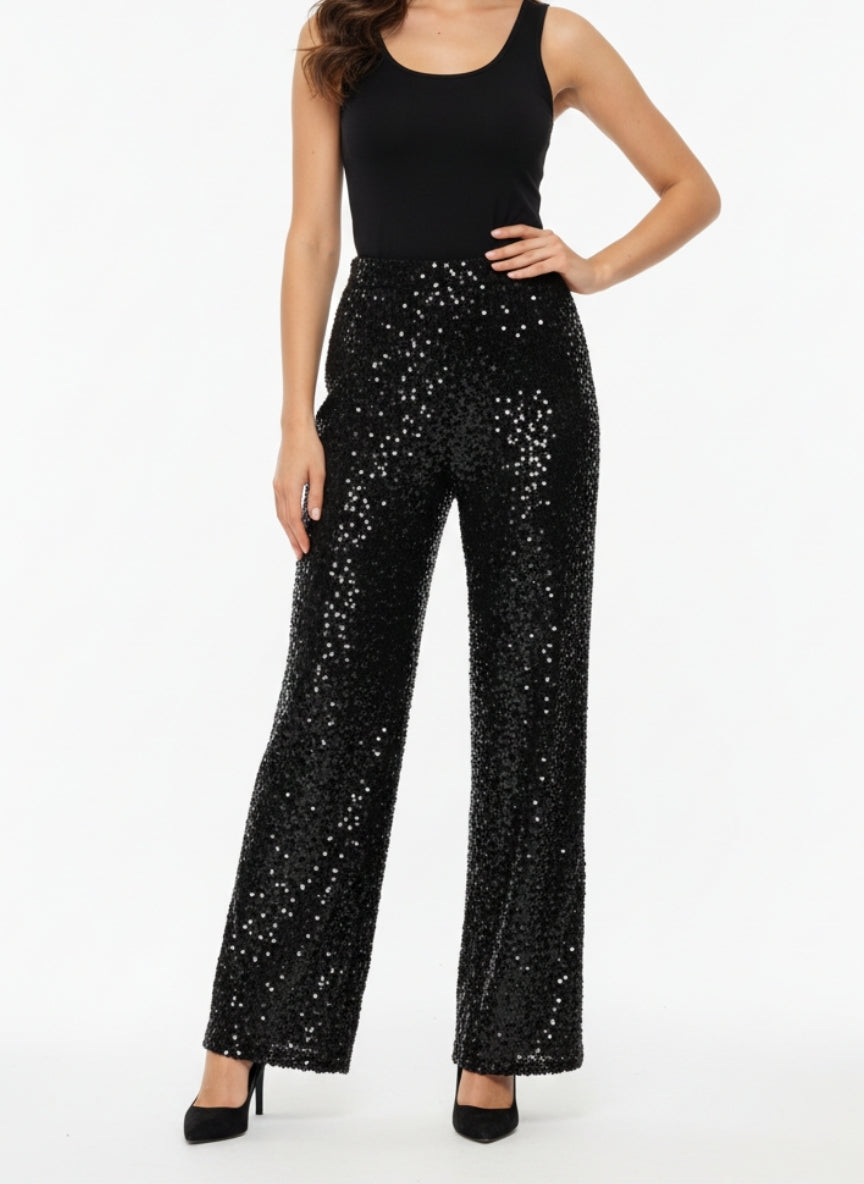 Zwarte Glitter Pantalon