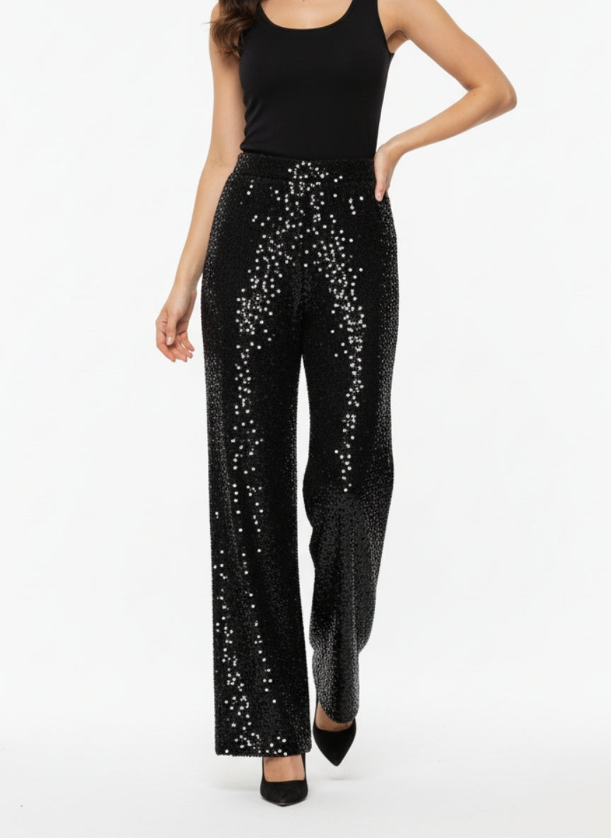 Zwarte Glitter Pantalon