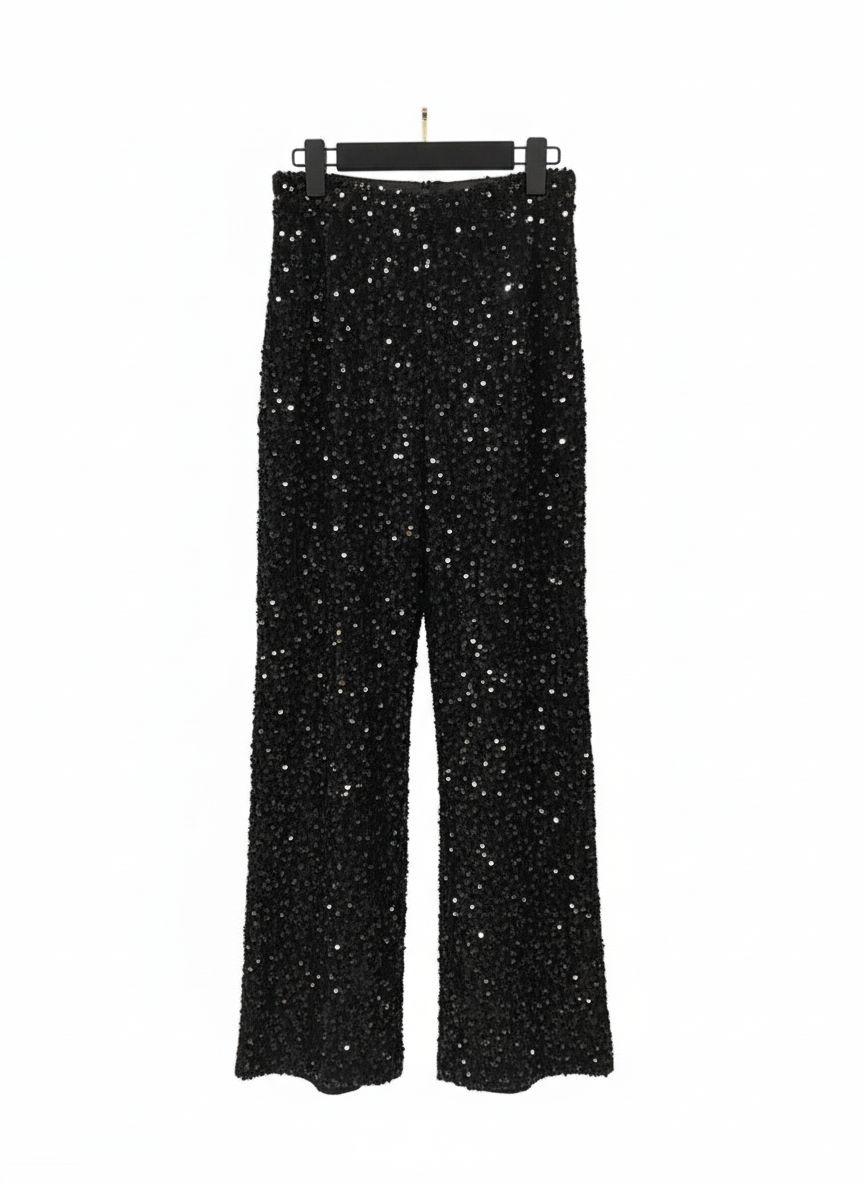 Zwarte Glitter Pantalon