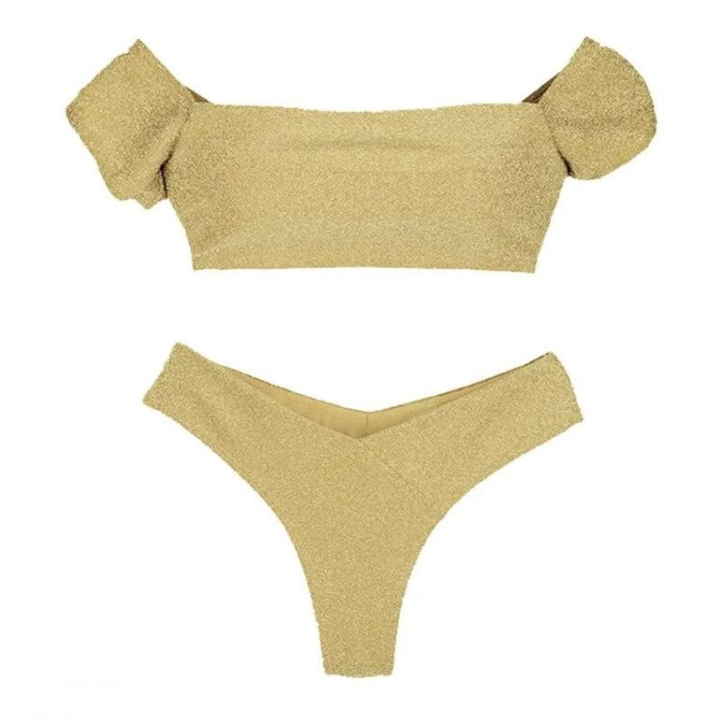 Glitter Bandeau Bikini Top