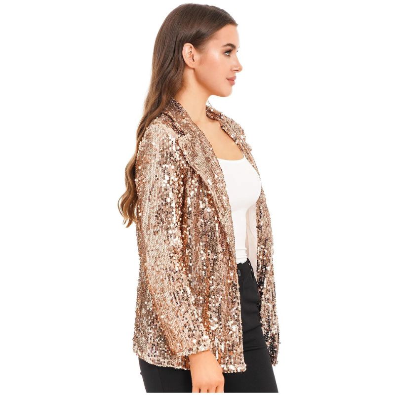 Glitter Blazer Dames Goud
