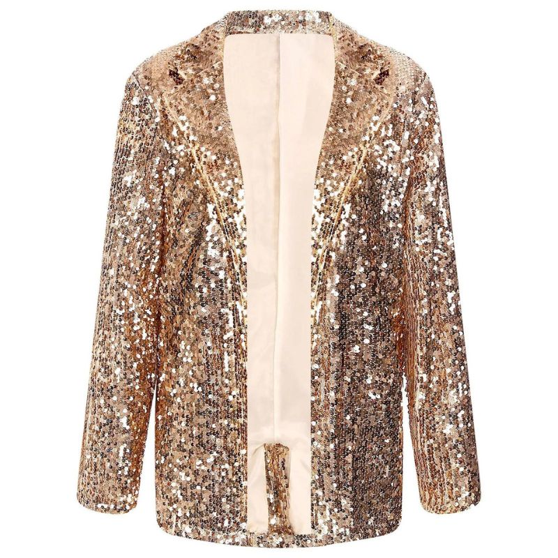 Glitter Blazer Dames Goud