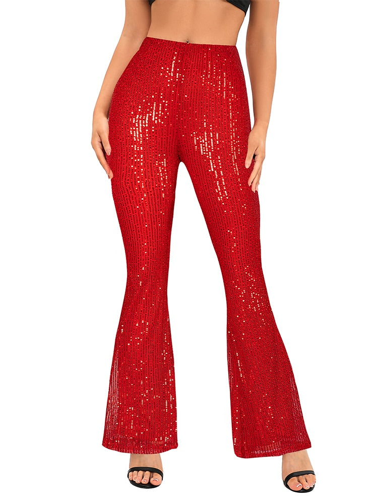 glitter broek rood