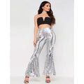 Glitter Flared Broek Zilver