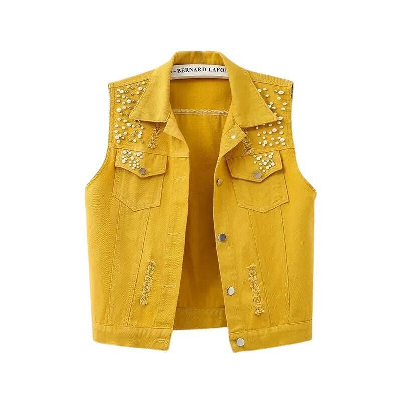 Glitter gilet goud