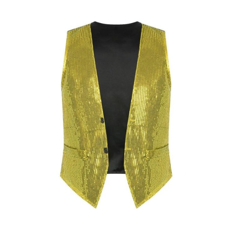 Glitter Gilet Heren Goud