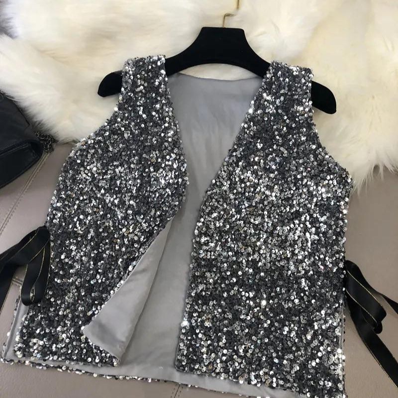 Glitter Vest Silver
