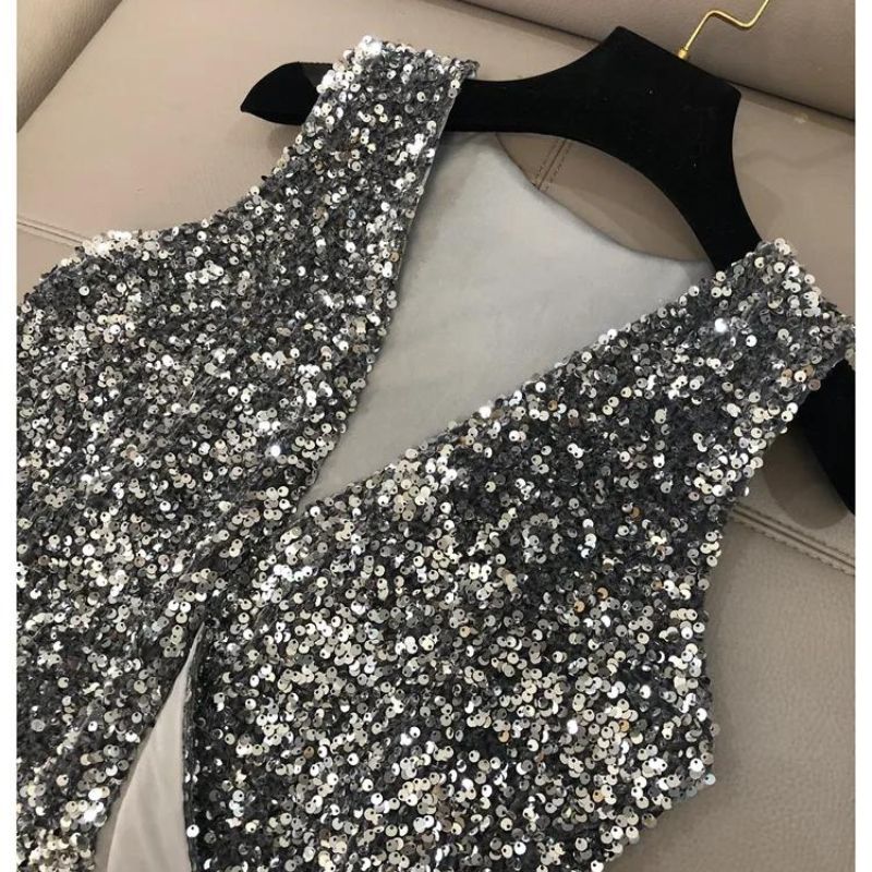 Glitter Vest Silver