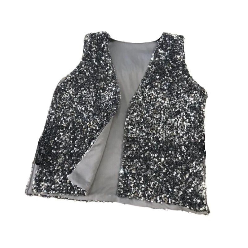 Glitter Gilet Zilver