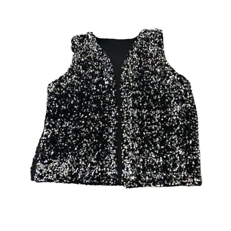 glitter gilet zwart