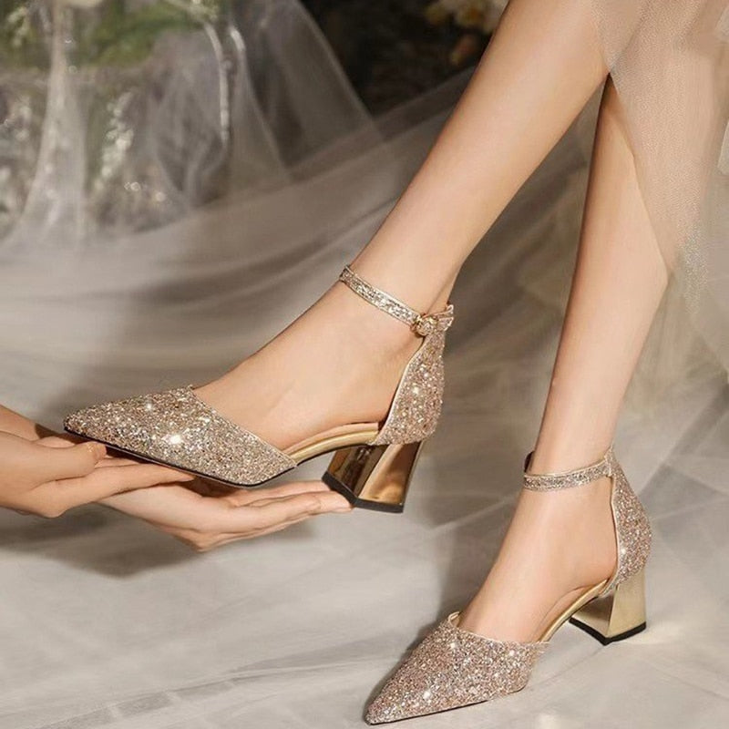 Glitter Heels Gold