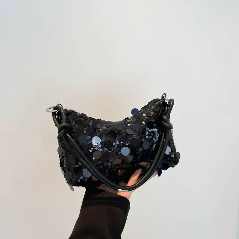 Glitter Handtas Zwart