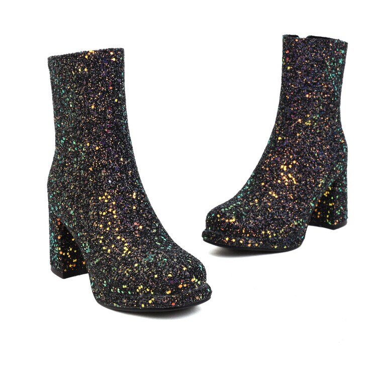 Glitter Heel Boots
