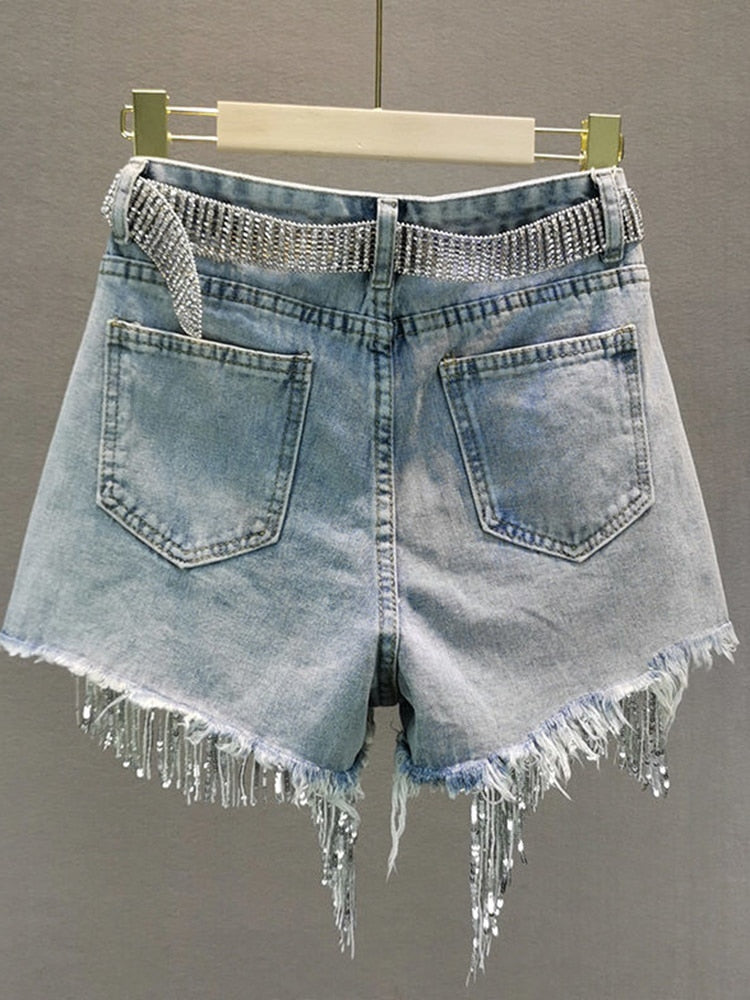 Glitter Jean Shorts
