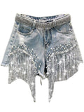 Glitter Jean Shorts