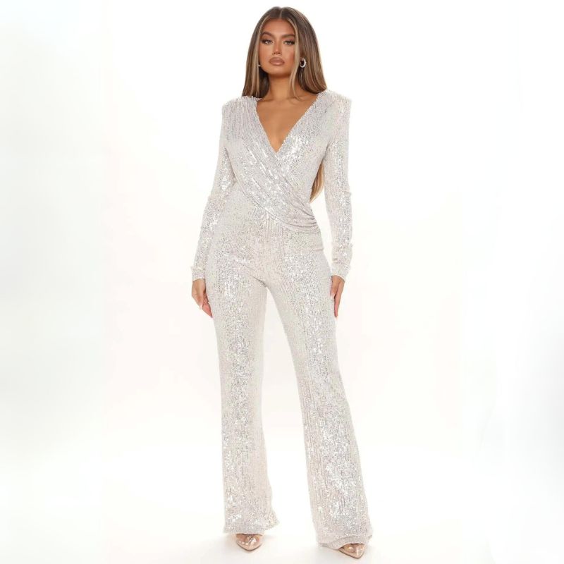 Paradi Jumpsuit met pailletten in goud gemêleerd online kopen | P&C Paradi Jumpsuit met pailletten in goud gemêleerd online kopen | P&C