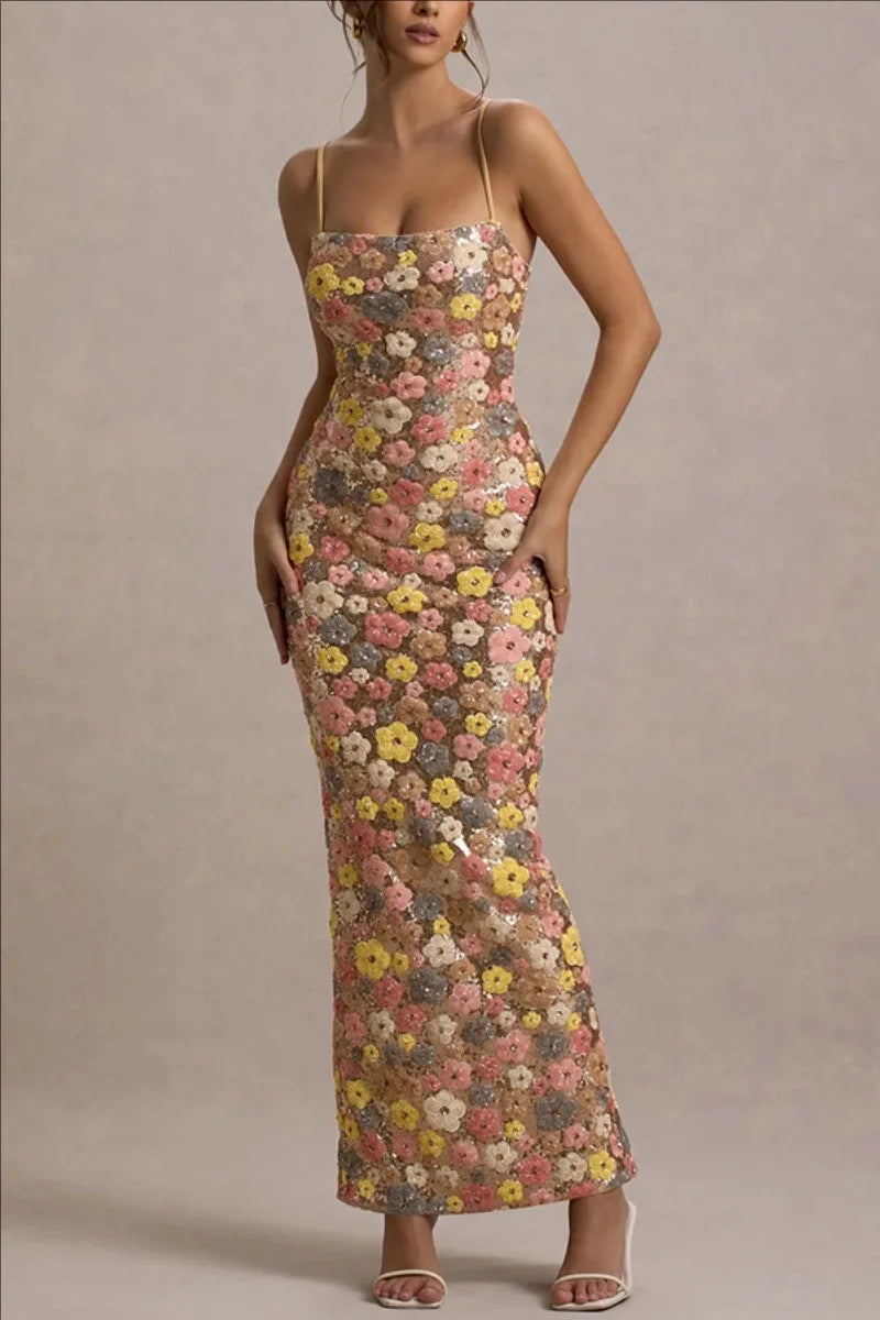 Glitter Floral Dress