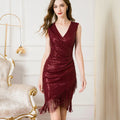 Glitter Jurk Bordeaux