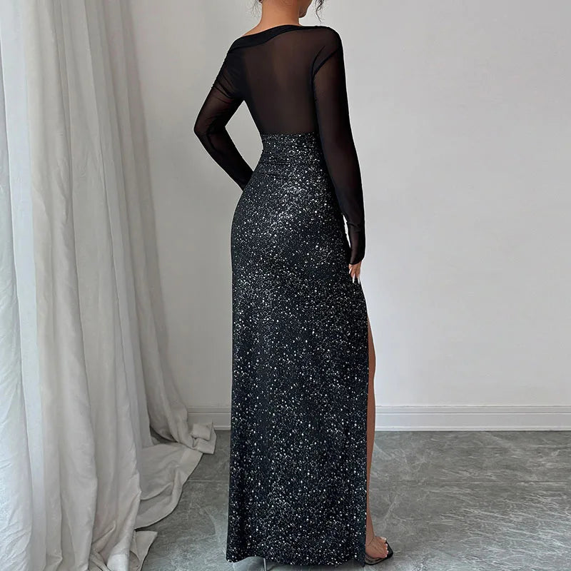 Black Long Glitter Dress