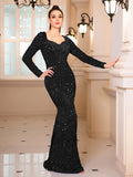 Glitter Jurk Met Lange Mouwen