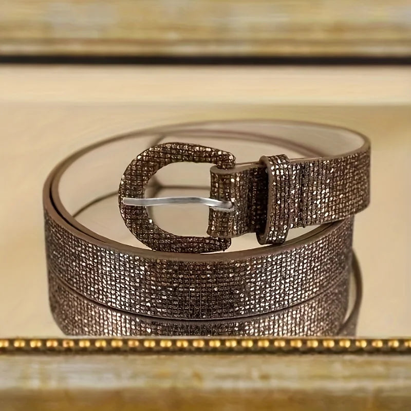 Glitter Riem Bruin