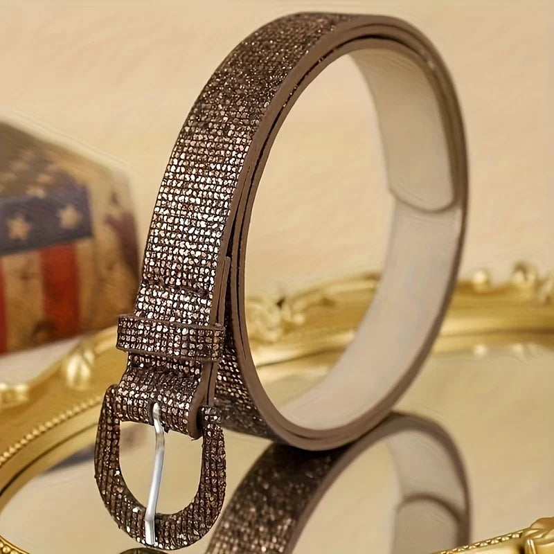 Glitter Riem Bruin