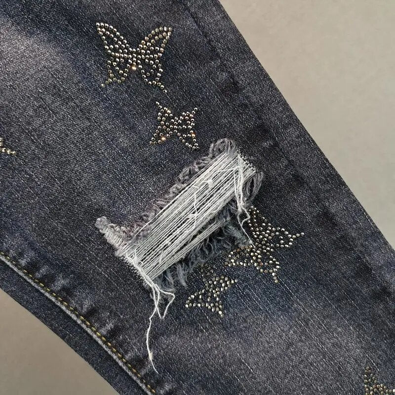 Glitter Straight Leg Jeans