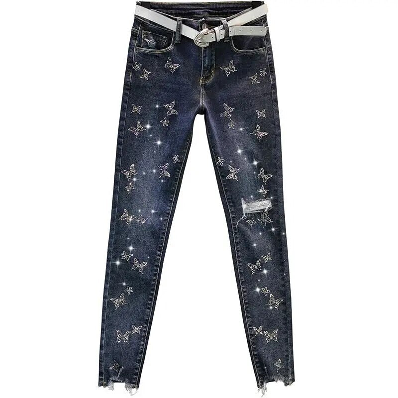 Glitter Straight Leg Jeans