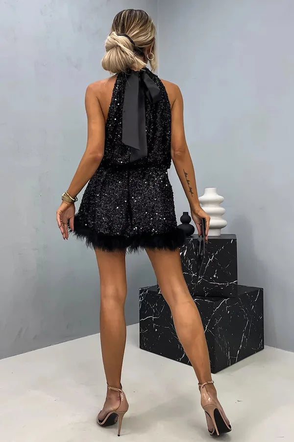 Glitter Halter Dress