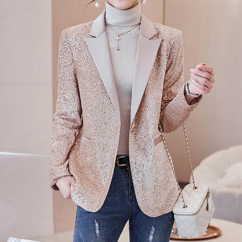 Women's Gold Glitter Suit