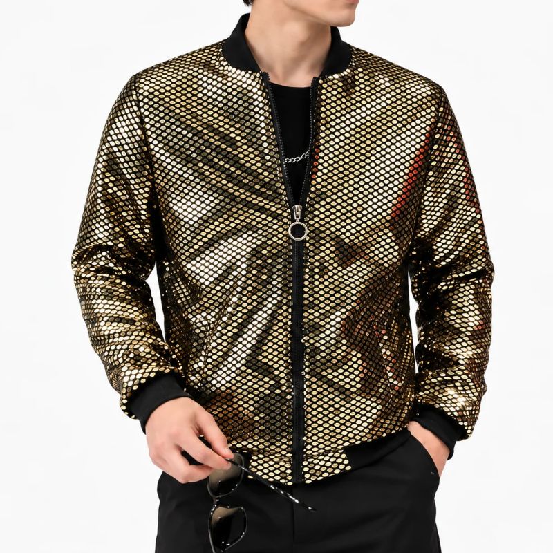 Gouden Pailletten Jas Heren