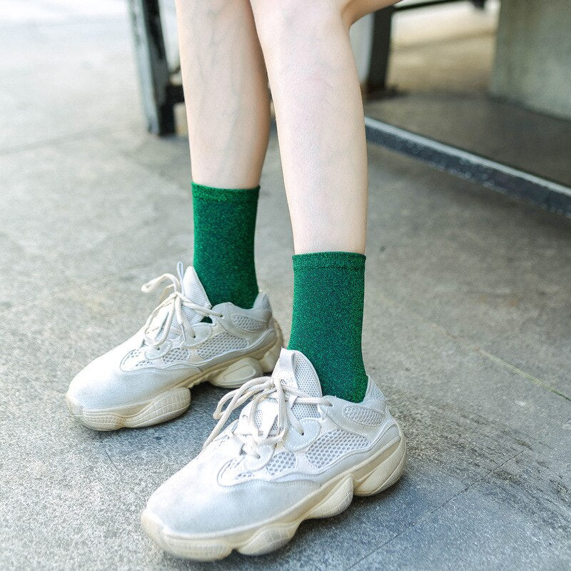 Green Glitter Socks