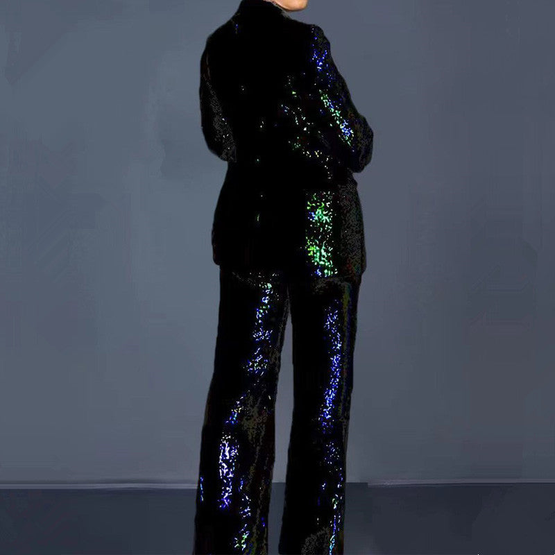 Women's Black Glitter Jumpsuit