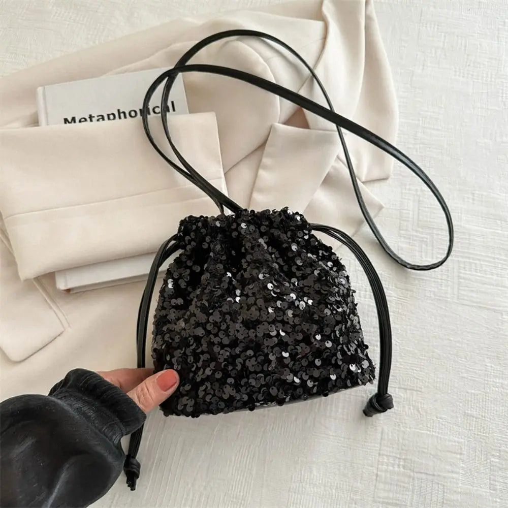 Klein Zwart Glitter Tasje