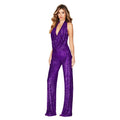Paarse Glitter Jumpsuit