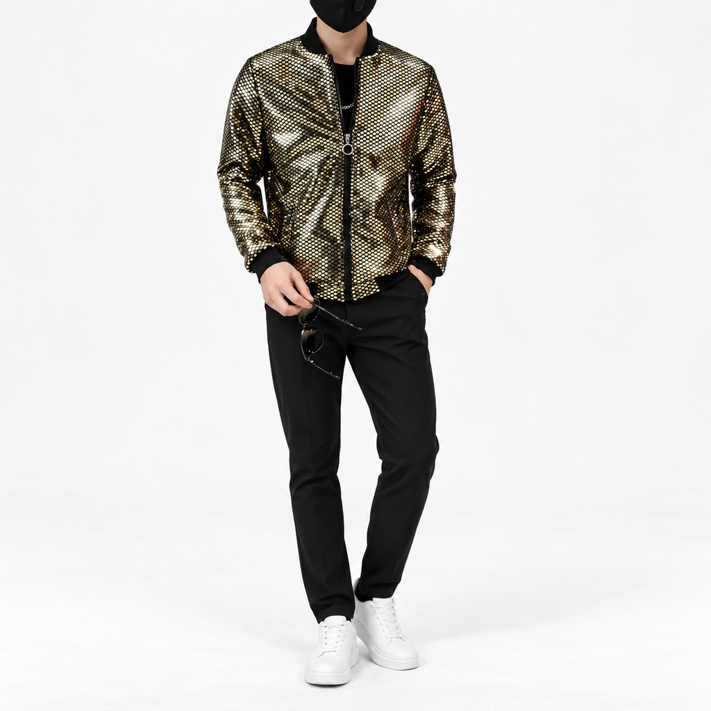 Gouden Pailletten Jas Heren