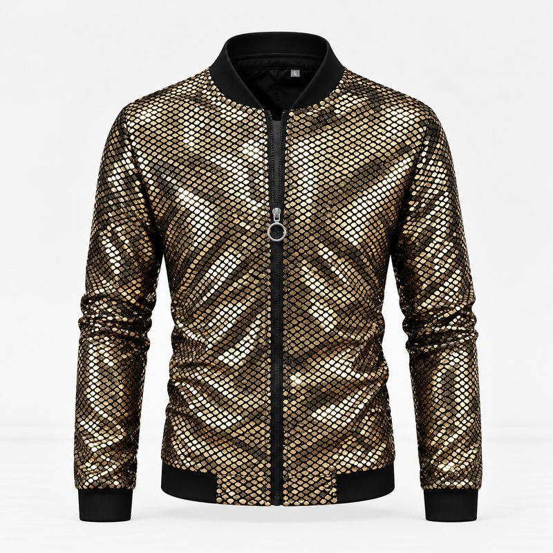 Gouden Pailletten Jas Heren