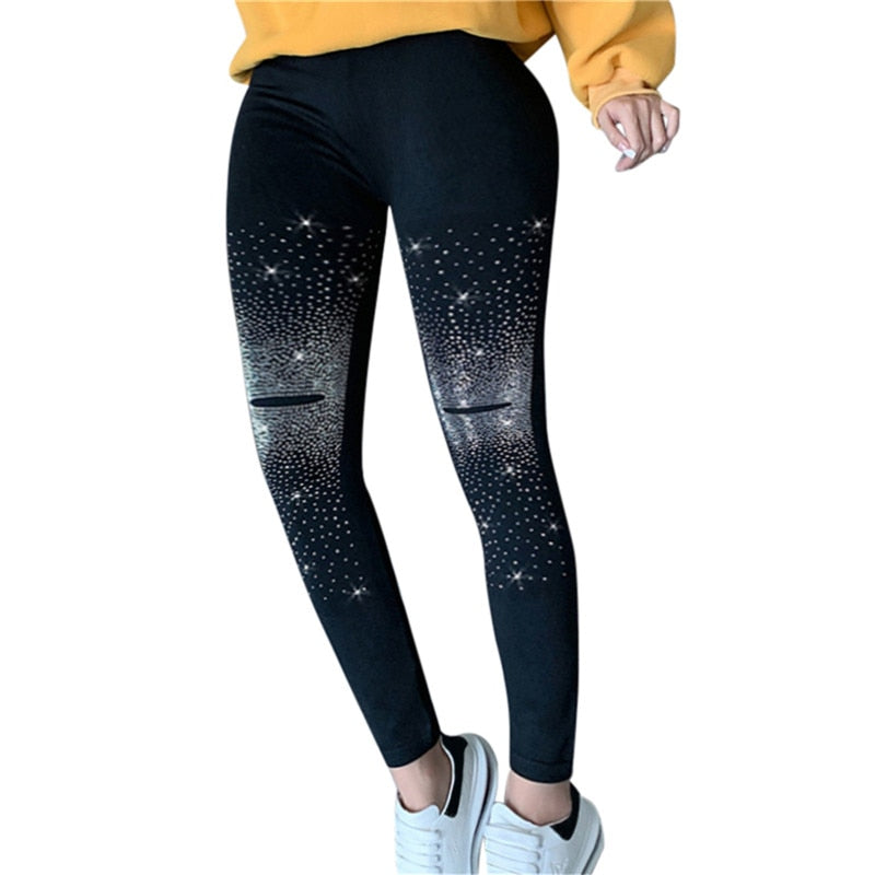 Pailletten Legging Zwart