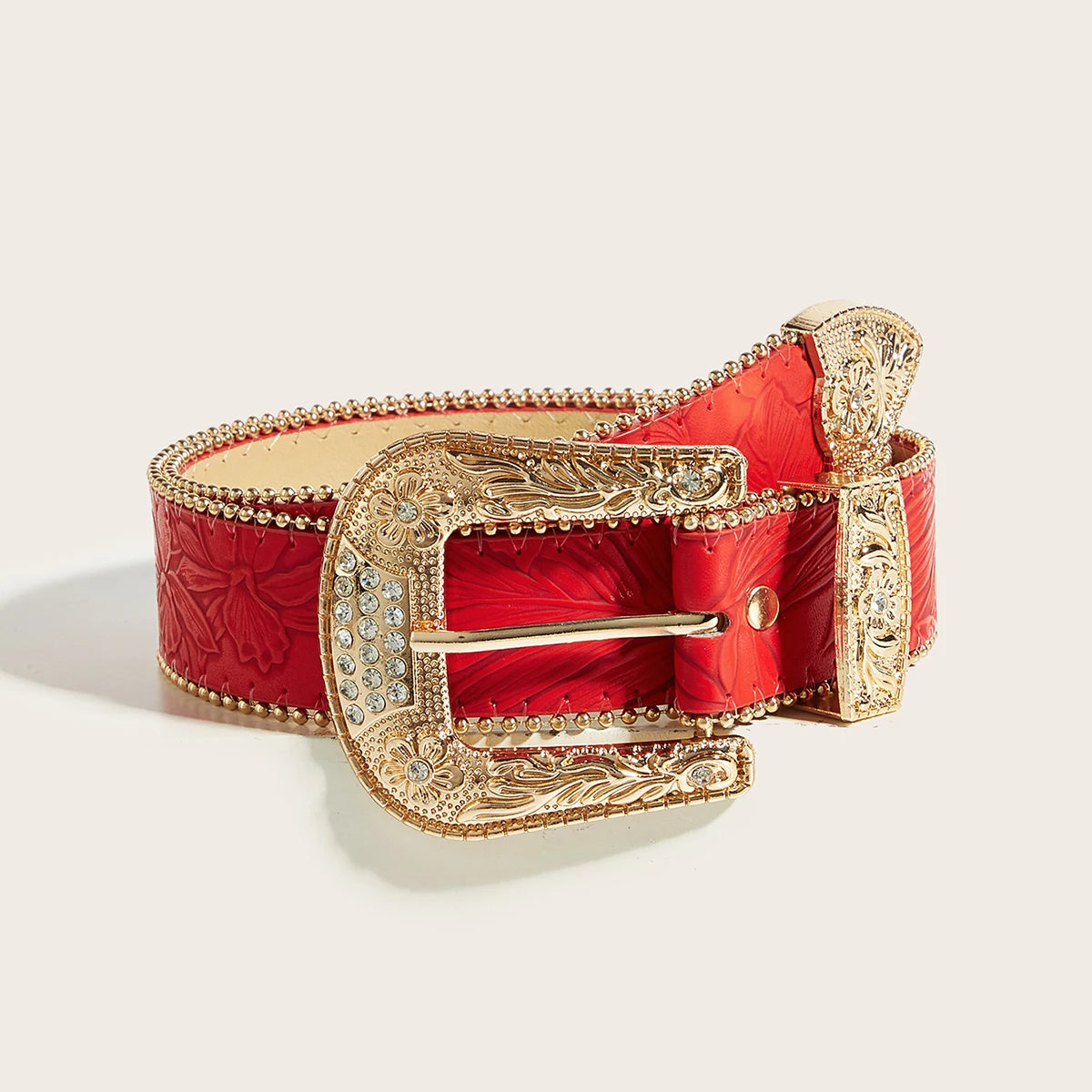 Rode Pailletten Riem