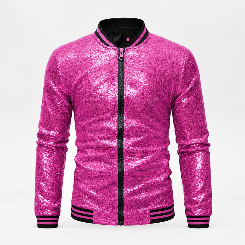 Roze Glitter Jas Heren