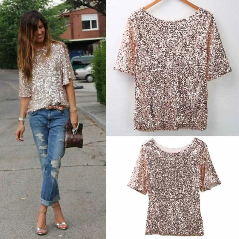 Pink Glitter Shirt Ladies